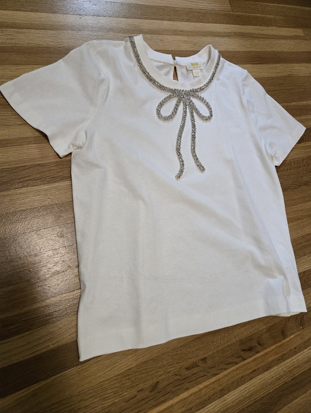 Anthropologie Maeve Sleeve Beaded Tee